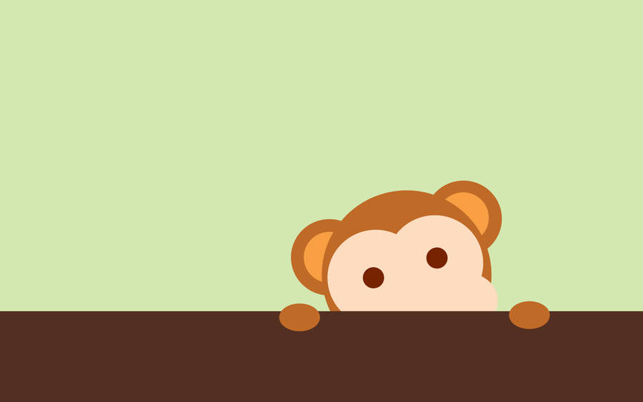 Baby Monkey Peeking Wallpaper