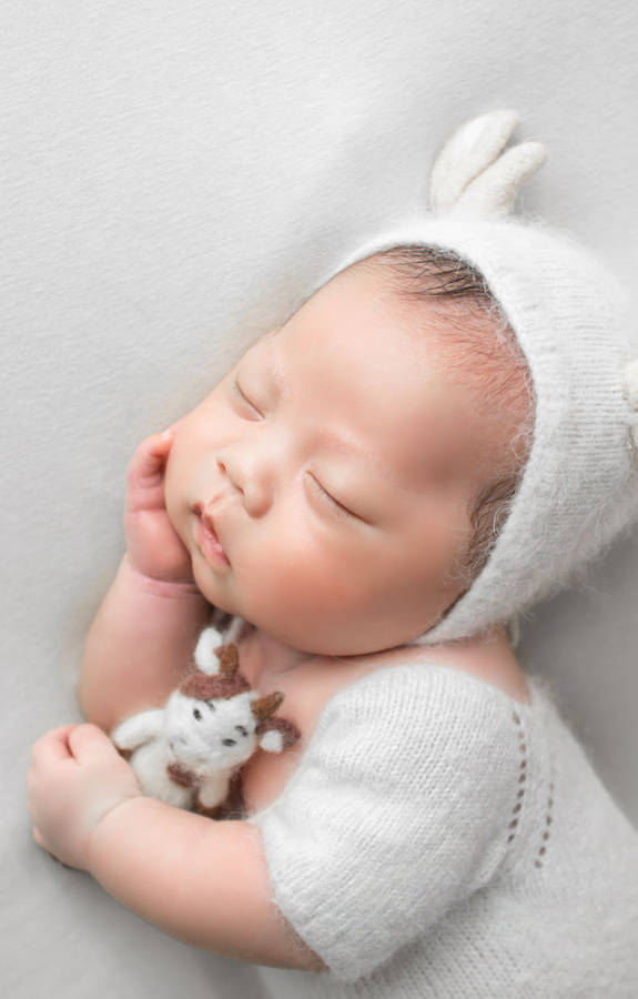 Baby Photography Wearing A Cow Costume Wallpaper