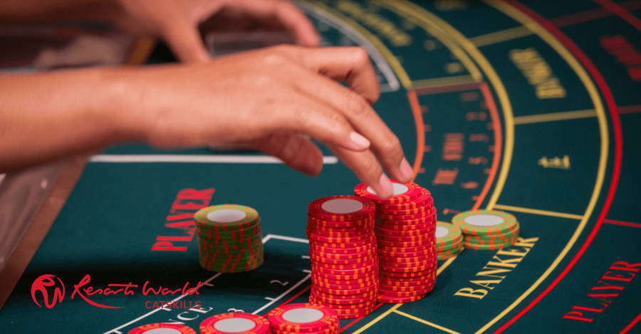 Baccarat Red And Yellow Chips Casino Wallpaper