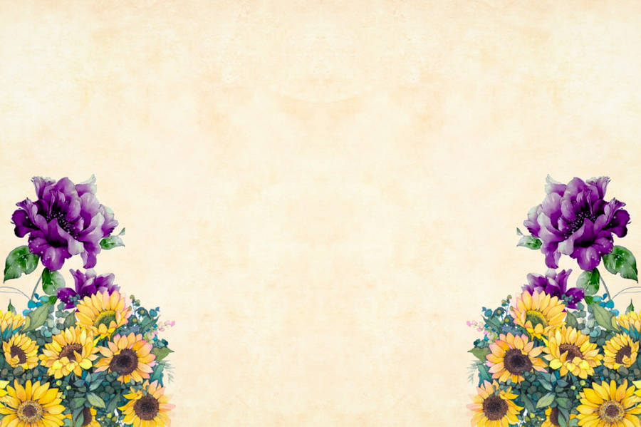 Background Design With Sunflower Wallpaper