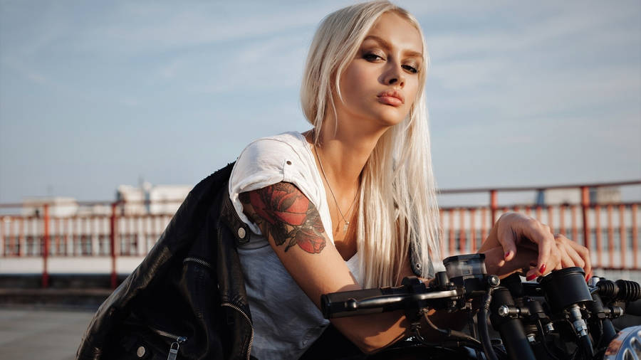 Bad Motorcycle Girl Wallpaper