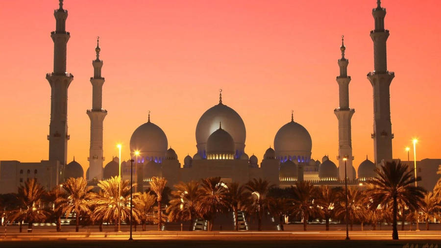 Baghdad Mosque At Sunset Wallpaper