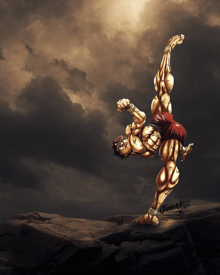 Baki Hanma High Kick Pose Wallpaper