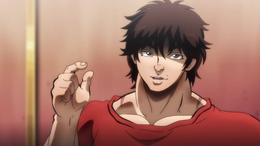 Baki Hanma In Red Shirt Wallpaper