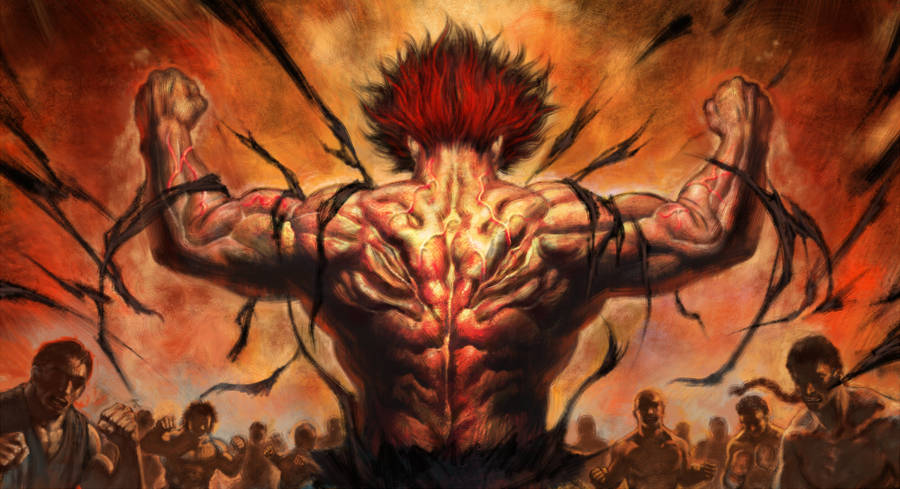 Baki Hd Demon Face Back Wallpaper