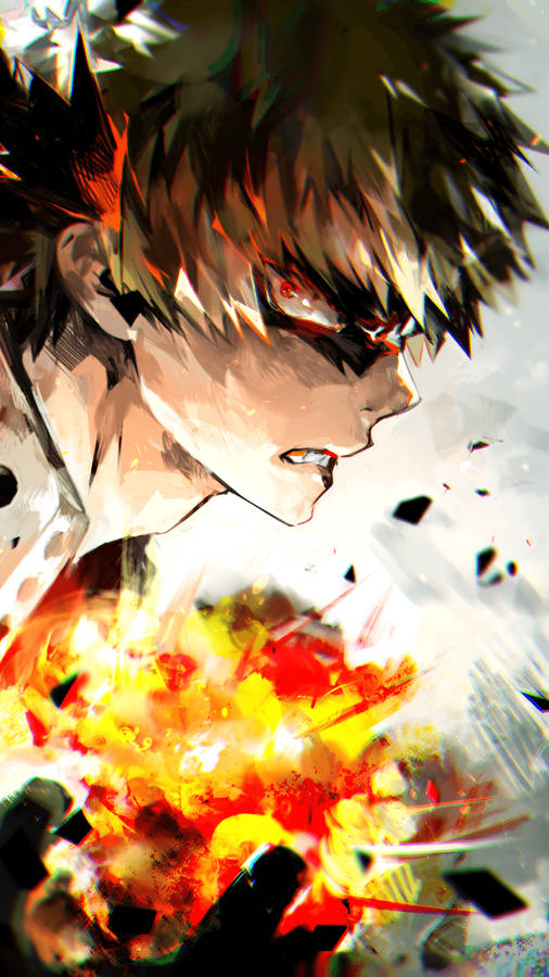 Bakugo Digital Painting My Hero Academia Iphone Wallpaper