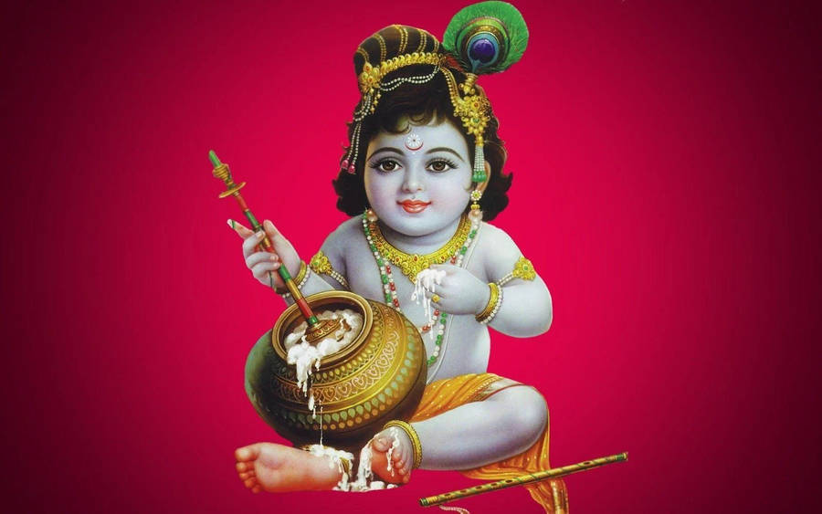 Bal Krishna With Hrdayamodana Wallpaper