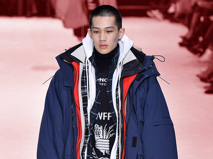 Balenciaga Blue Parka Jacket Wallpaper