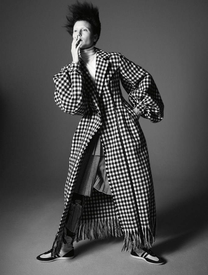 Balenciaga Checkered Pattern Coat Wallpaper