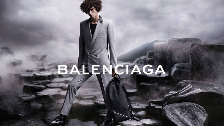 Balenciaga Male Model In Suit Wallpaper