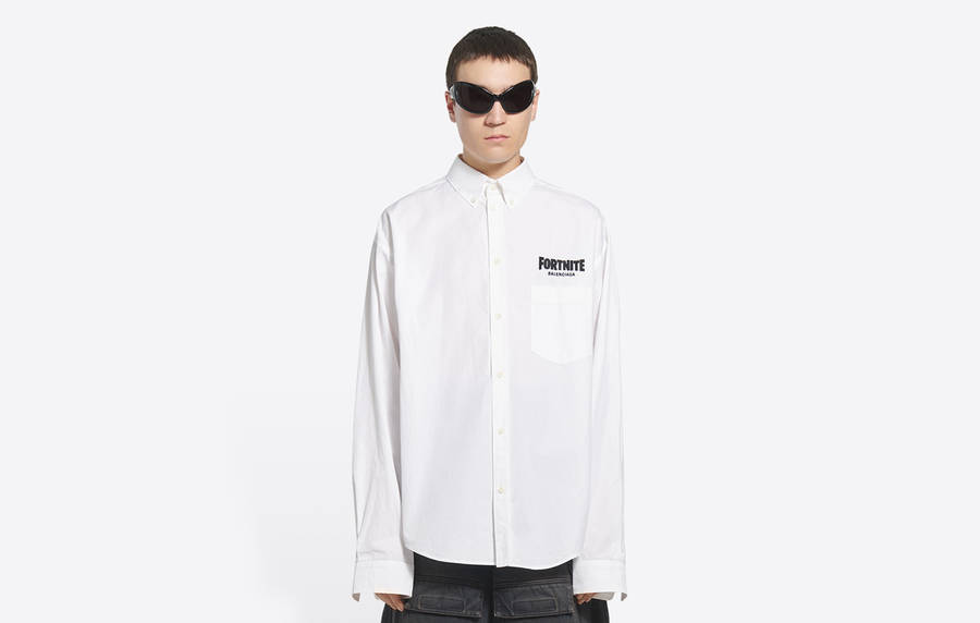 Balenciaga White Long Sleeve Shirt Wallpaper