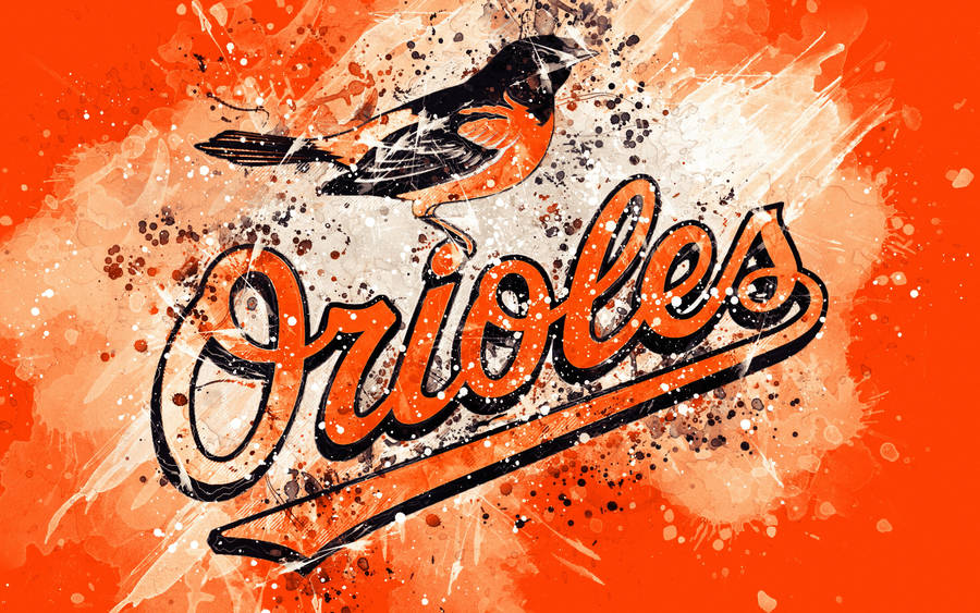 Baltimore Orioles Grunge Paint Art Wallpaper