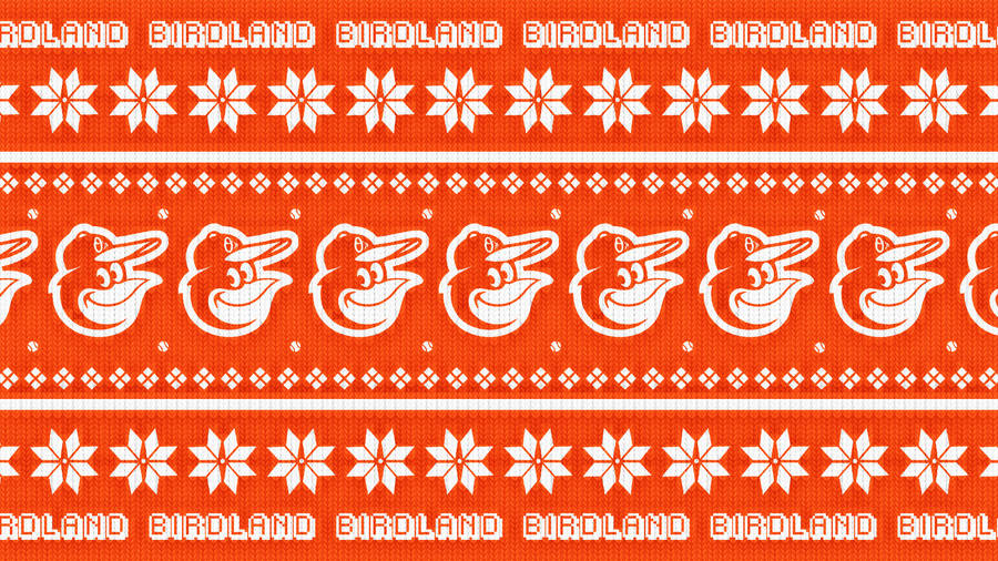 Baltimore Orioles Knitted Design Wallpaper