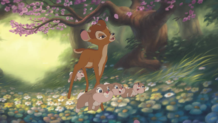 Bambi And Rabbits Wallpaper