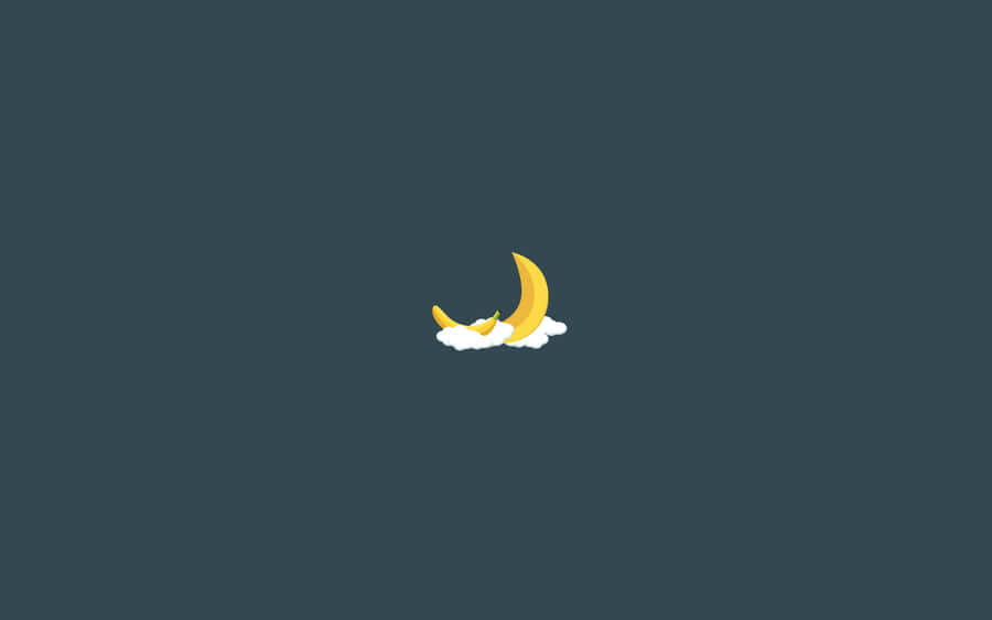 Banana And Crescent Moon Minimal Background Wallpaper