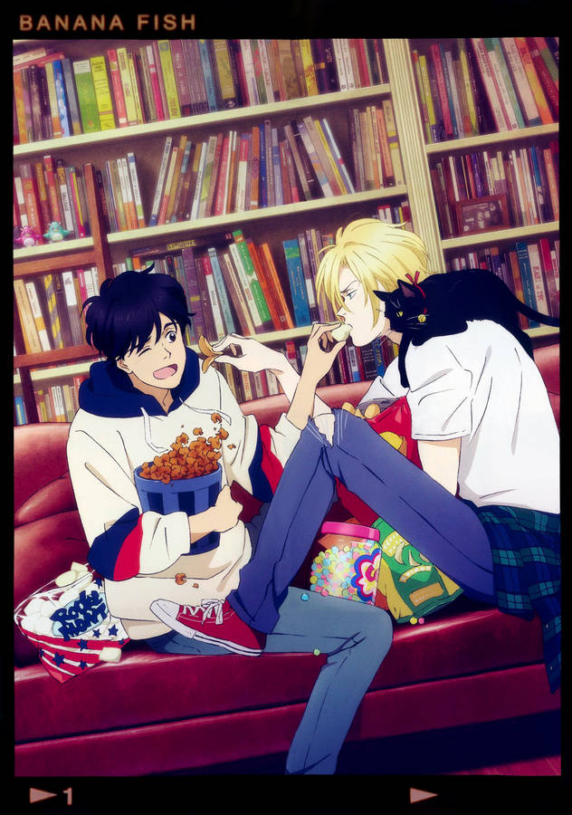 Banana Fish Ash Eiji Cute Polaroid Wallpaper