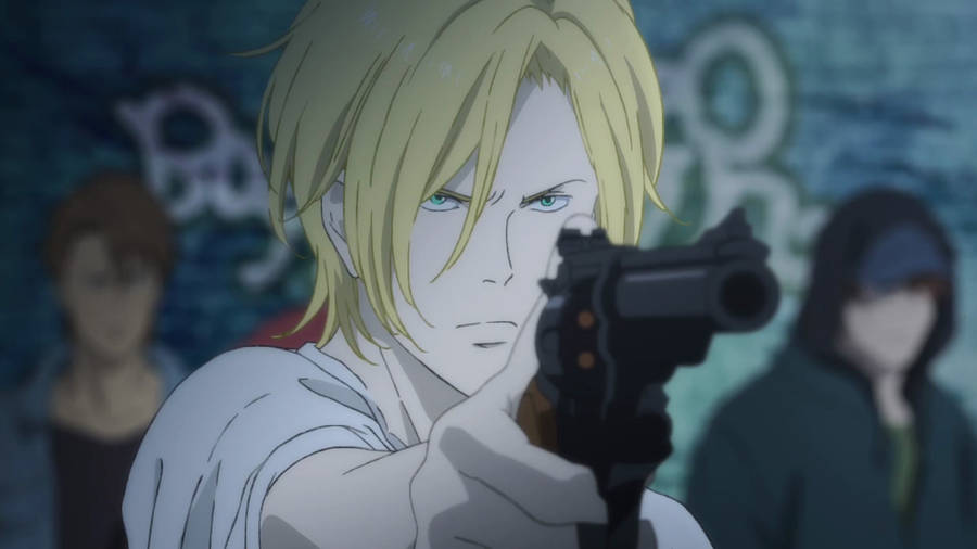 Banana Fish Ash Lynx With Gun Wallpaper