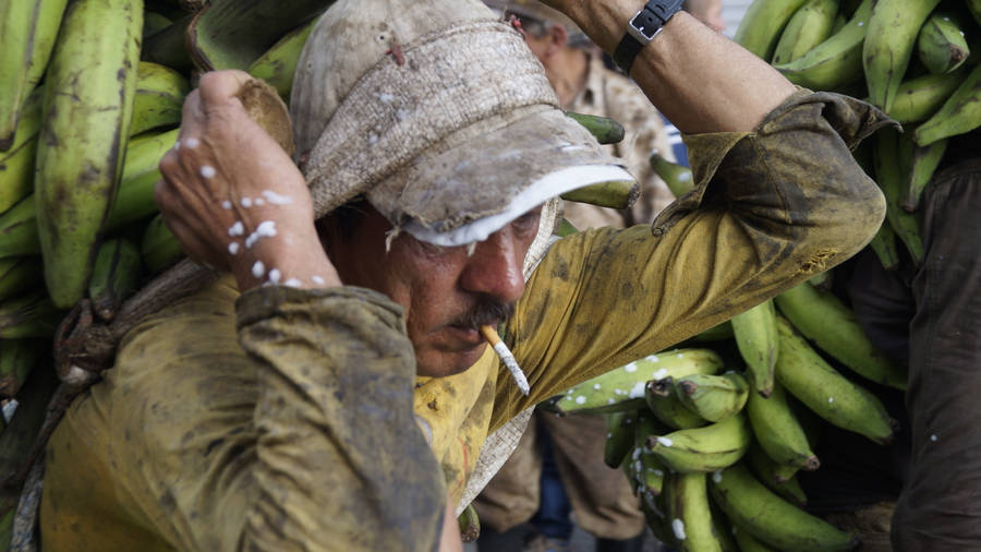 Banana Vendor Smoking Wallpaper