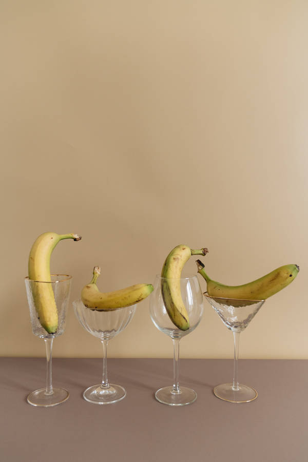 Bananas In Wine Glasses Wallpaper