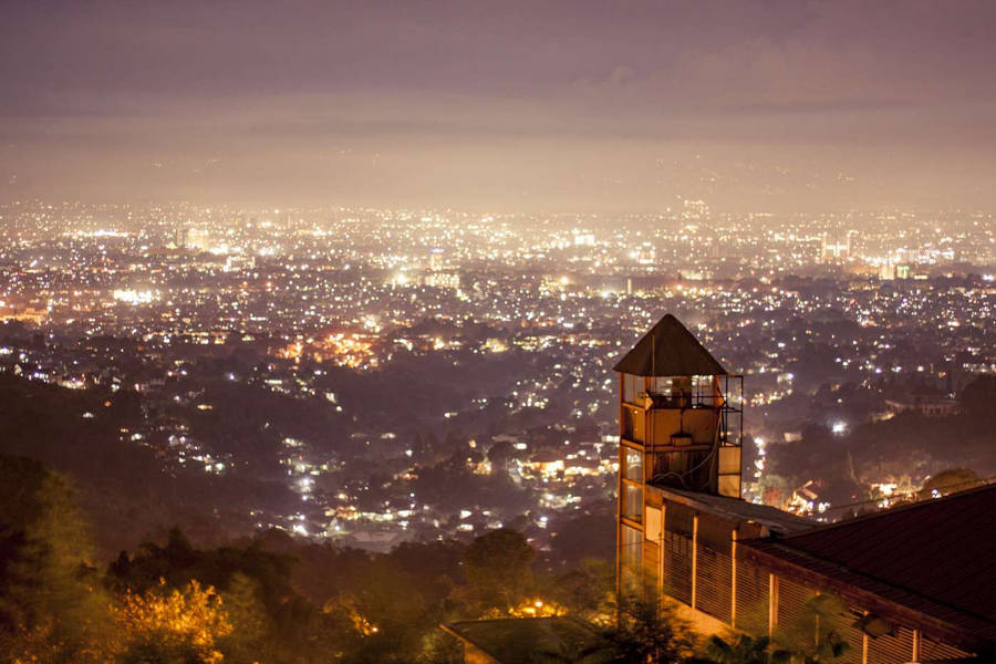 Bandung City Night Scene Wallpaper