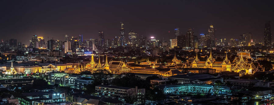 Bangkok City Night Lights Photography Wallpaper