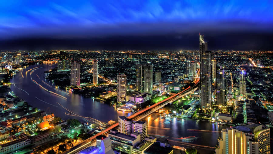 Bangkok Night Skyline Wallpaper