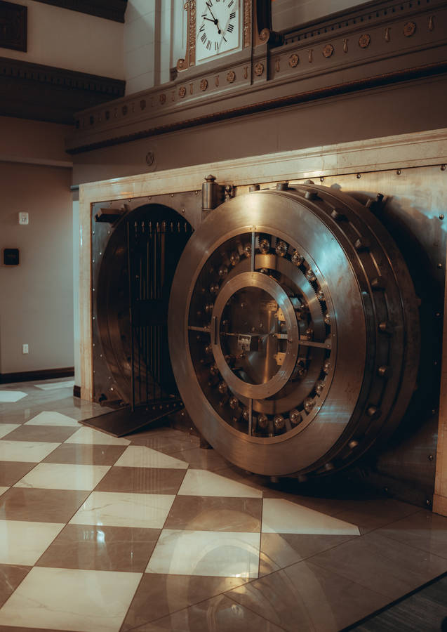 Bank Vault Metal Door Wallpaper