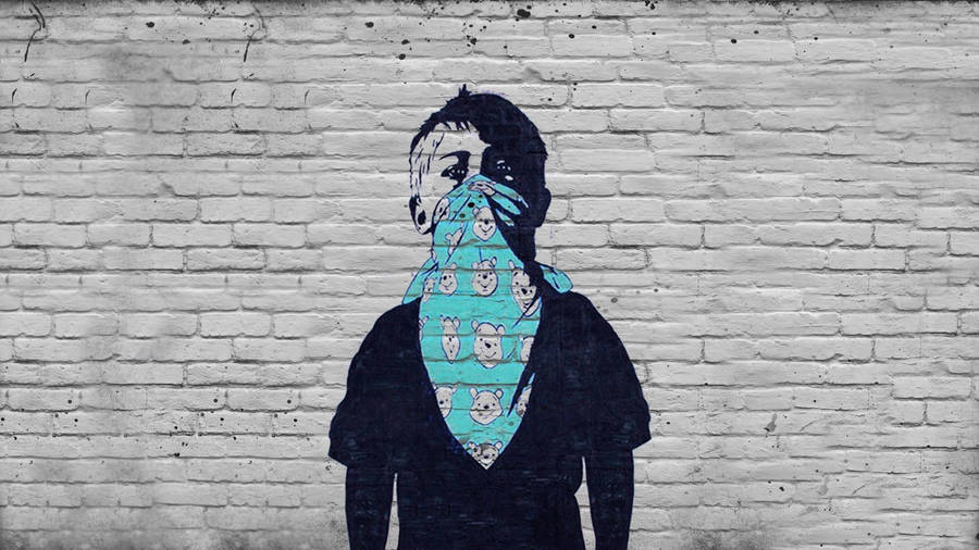 Banksy Kid Bandana Street Art Wallpaper