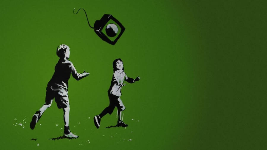 Banksy Television Graffiti Wallpaper