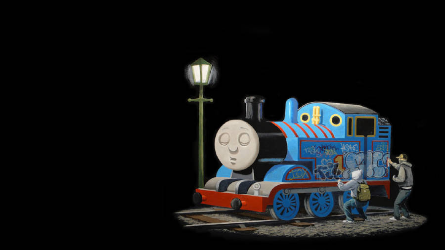 Banksy Thomas Train Art Wallpaper