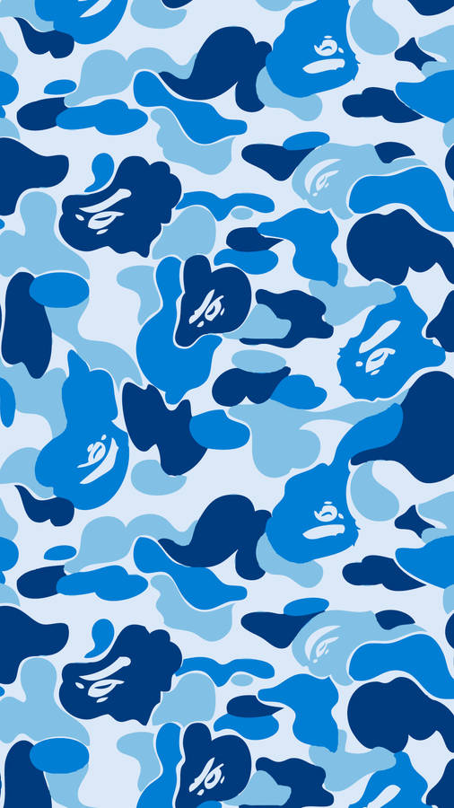 Bape Large Blue Camo Wallpaper