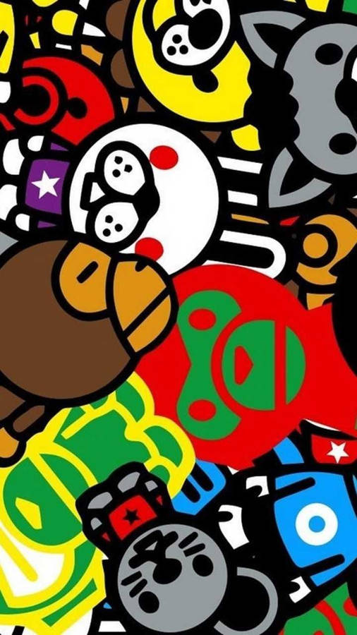 Bape Logo Doodle Art Wallpaper