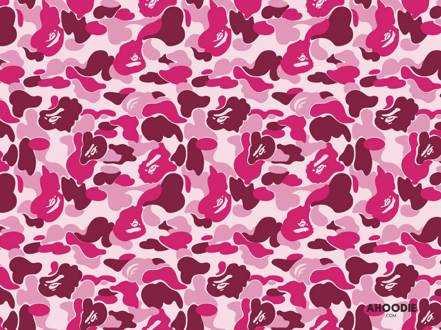 Bape Pink Camo Pattern Wallpaper