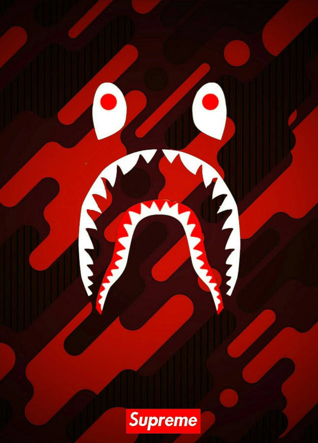 Bape Shark Supreme Logo Wallpaper WallpapersOK