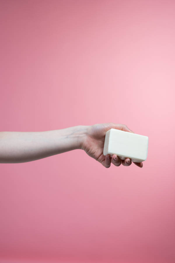 Bar Soap On Pink Background Wallpaper