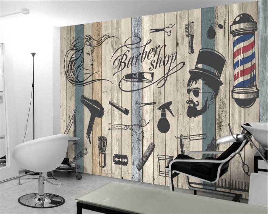 Barber Pole Art On Wall Wallpaper