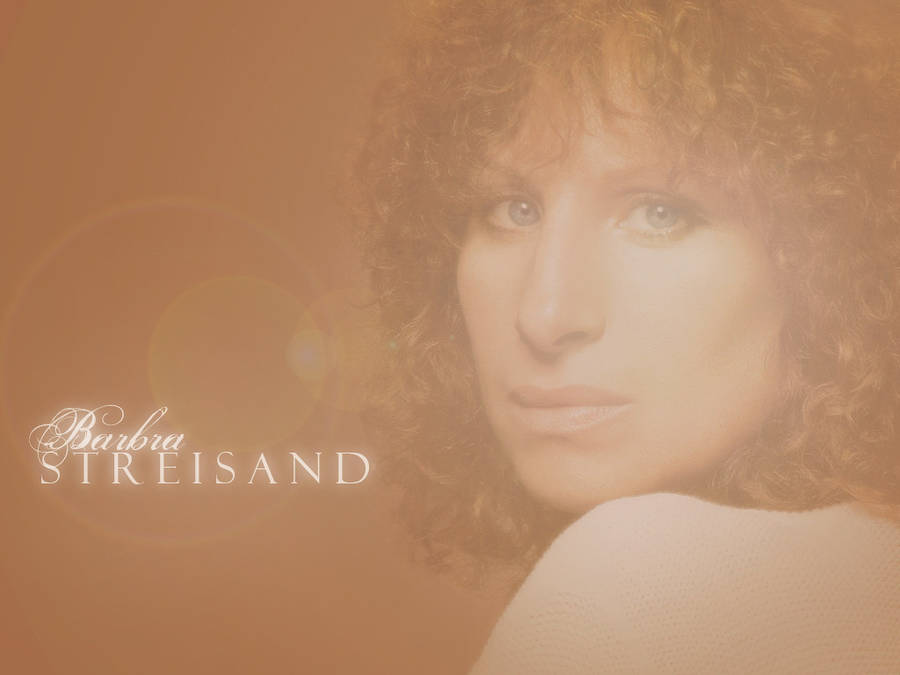 Barbra Streisand Memories 1981 Album Cover Orange Overlay Wallpaper