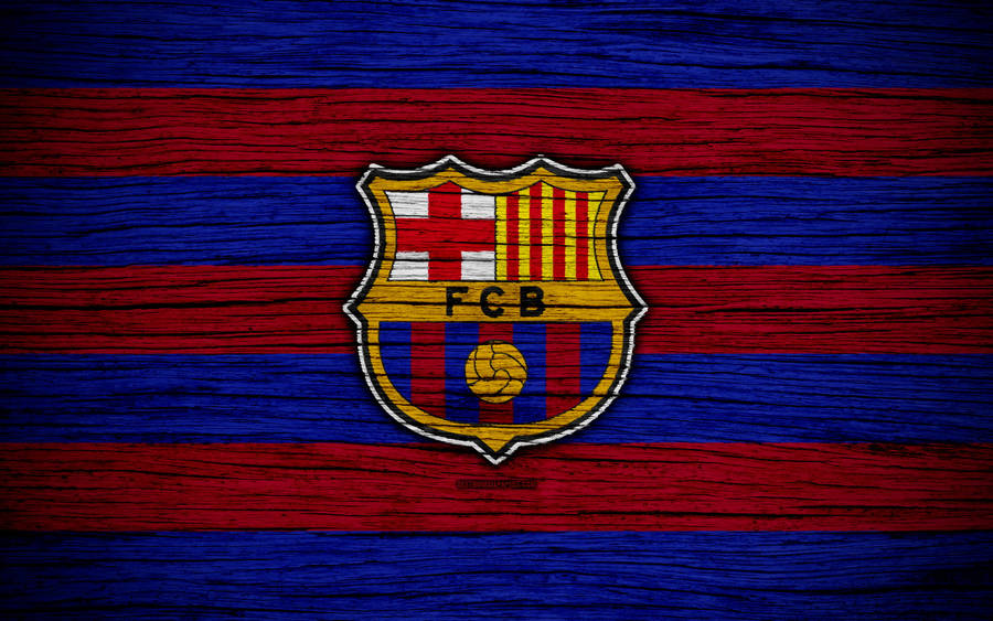 Barcelona Fc Wooden Texture Wallpaper