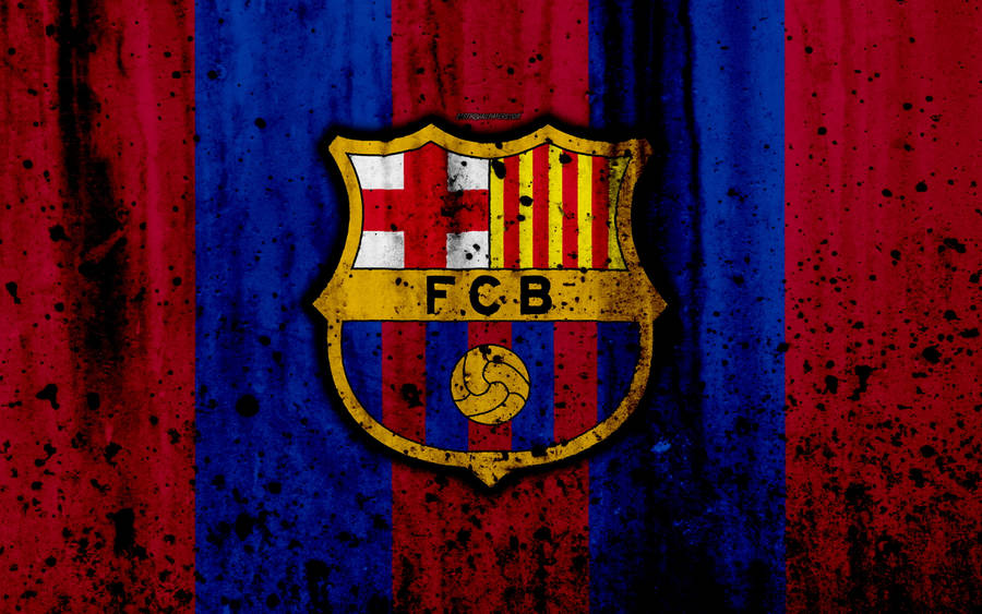 Barcelona Logo With Black Splatter Wallpaper