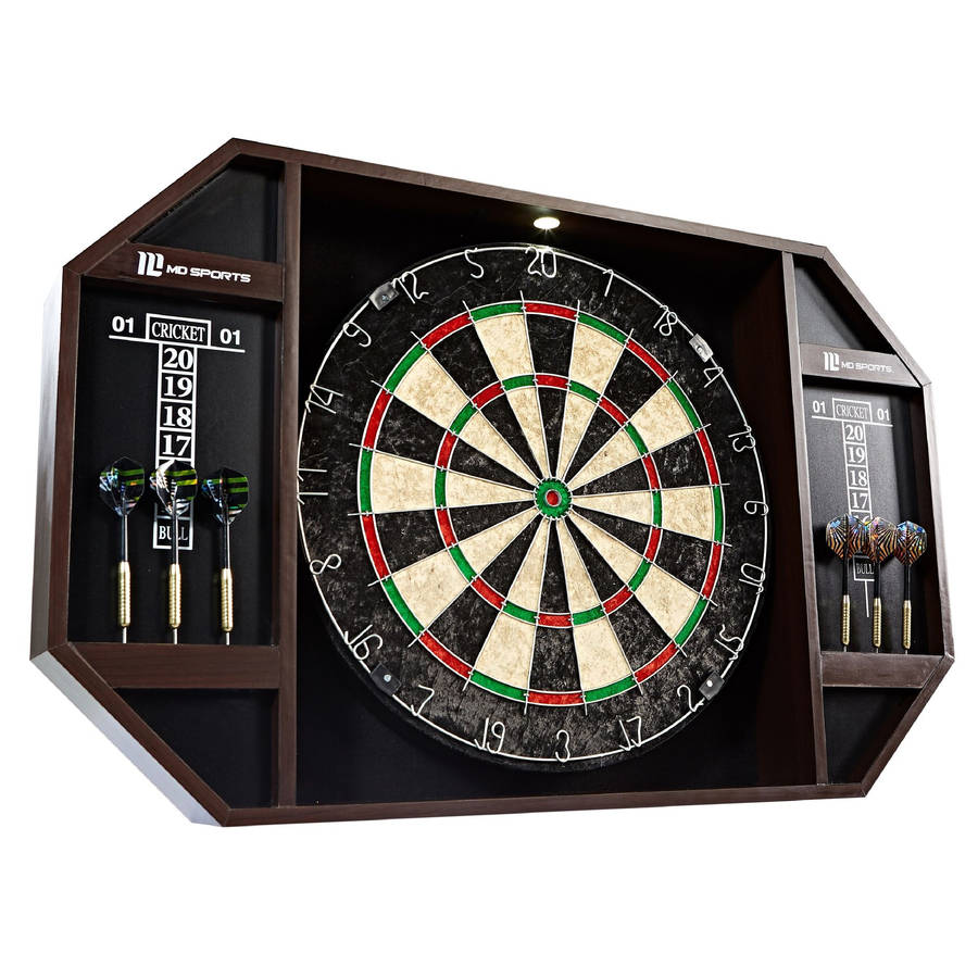 Barrington-madison Dartboard Cabinet Set With Six Darts Wallpaper