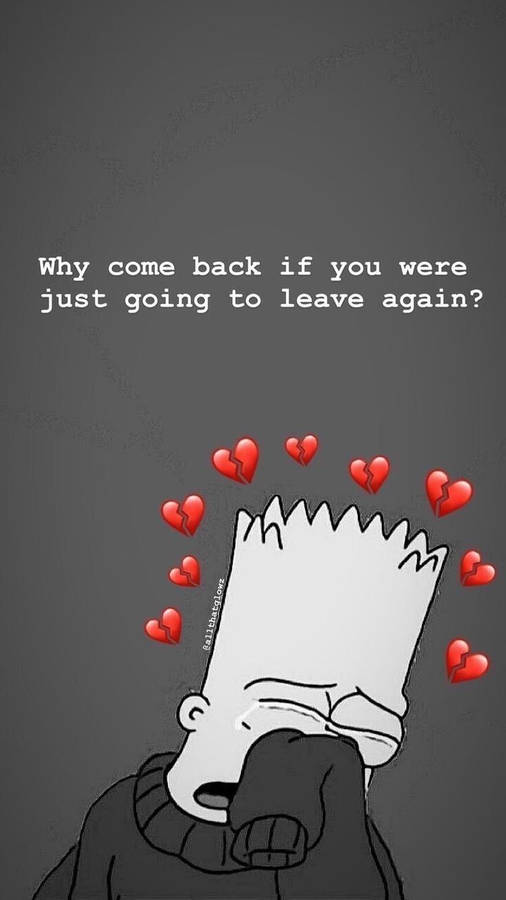 Bart Simpsons Sad Caption Wallpaper