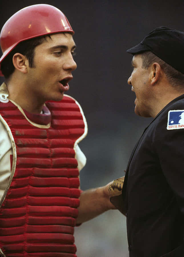 Baseball Catcherand Umpire Exchange Wallpaper