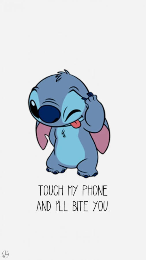 Bashful Kawaii Stitch Wallpaper