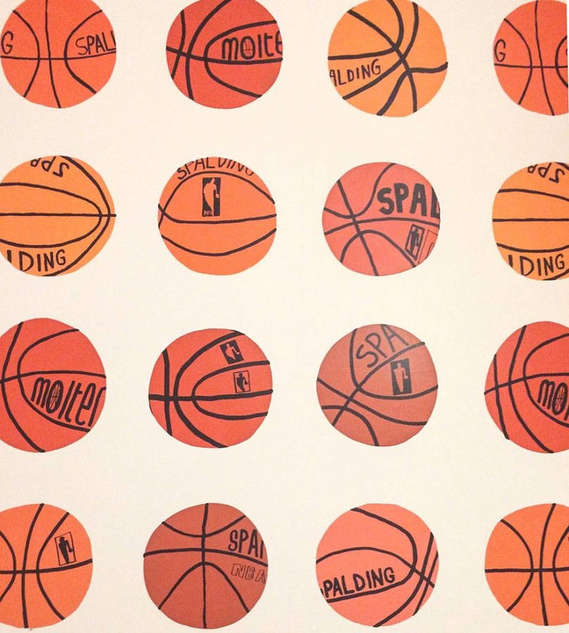 Basketball Brand Ball Kiddie Pattern Wallpaper
