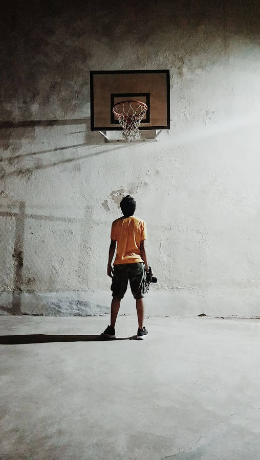 Basketball Hoop Man Aesthetic Wallpaper