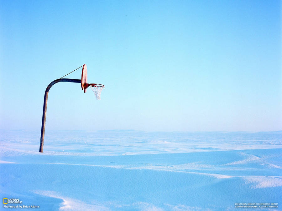 Basketball In Snow Wallpaper