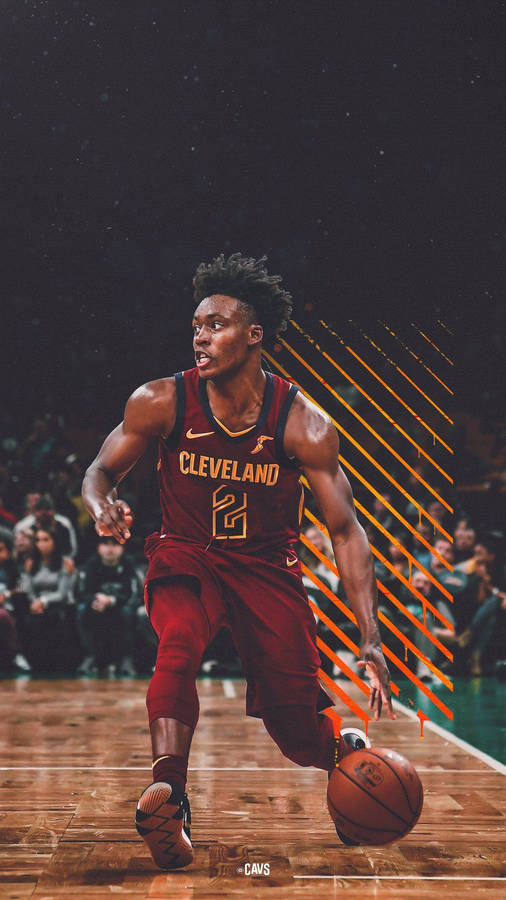 Basketball League Collin Sexton In Maroon Jersey Wallpaper