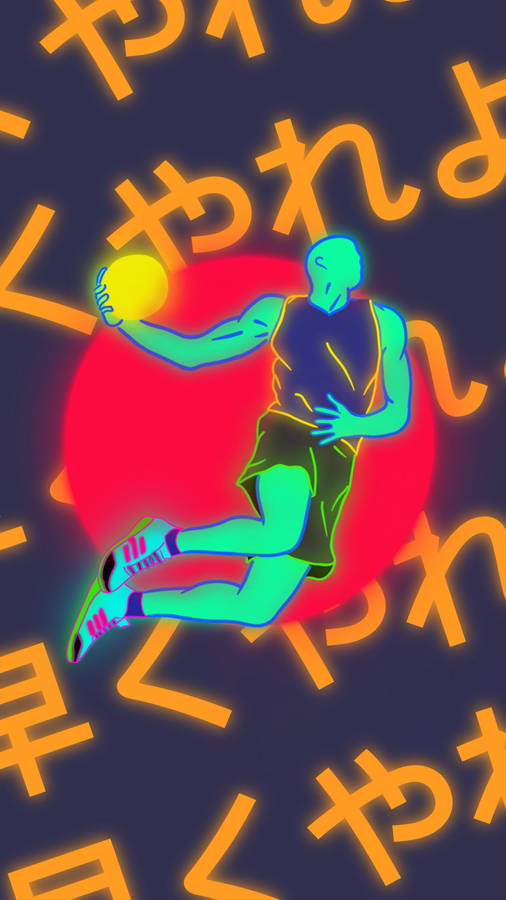 Basketball Neon Aesthetic Iphone Wallpaper