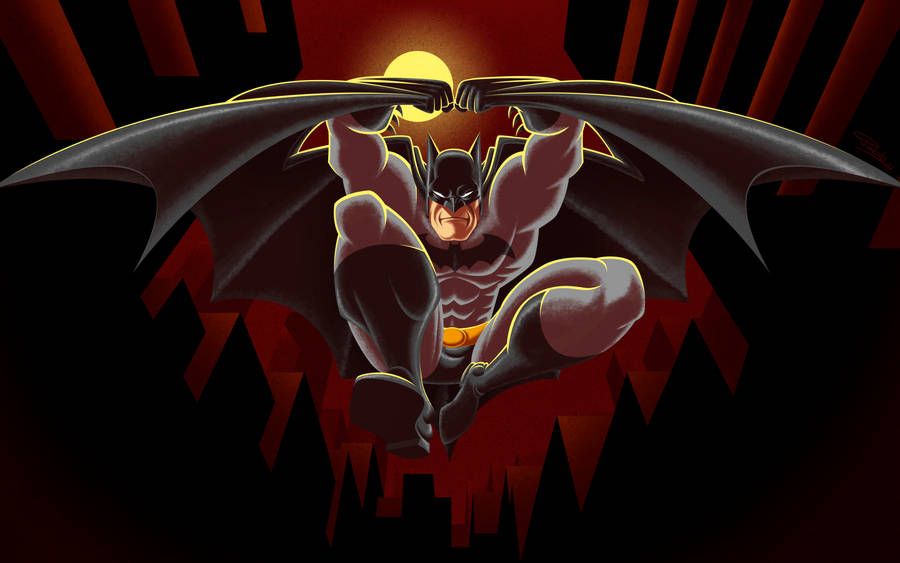 Batman Animated Strike Pose Desktop Wallpaper