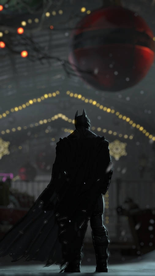 Batman Arkham Iphone With Fairy Lights Wallpaper